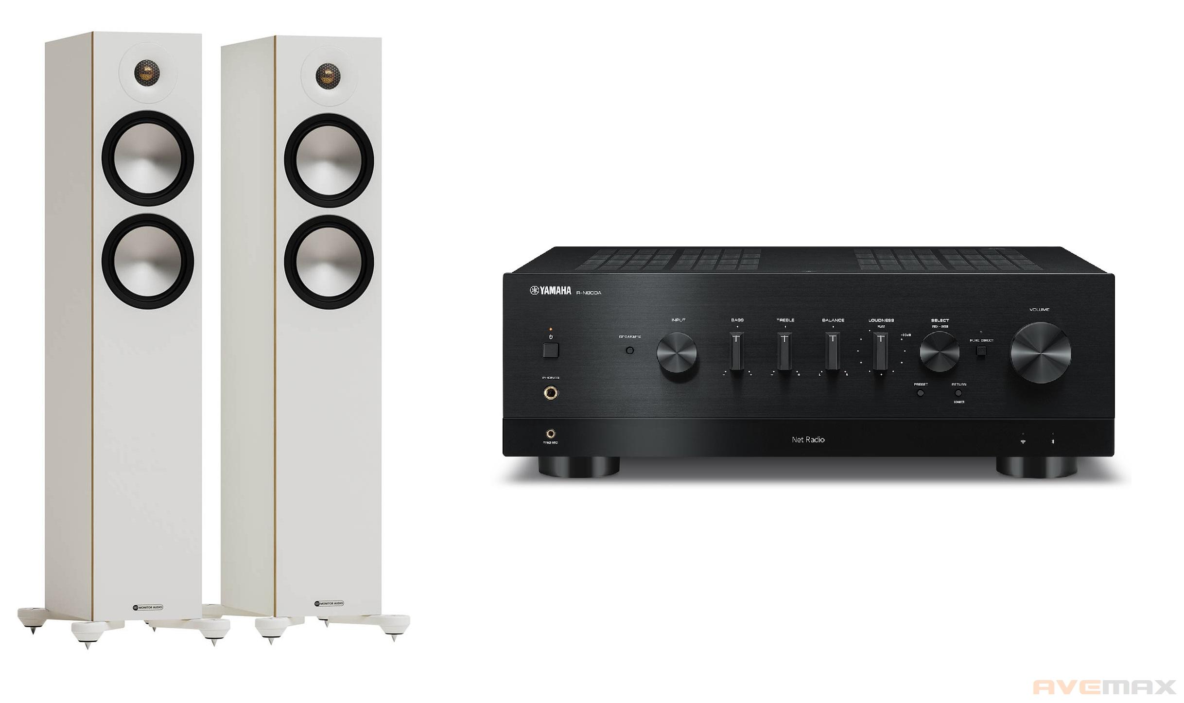 YAMAHA R-N800A + MONITOR AUDIO BRONZE 300 (bílá)
